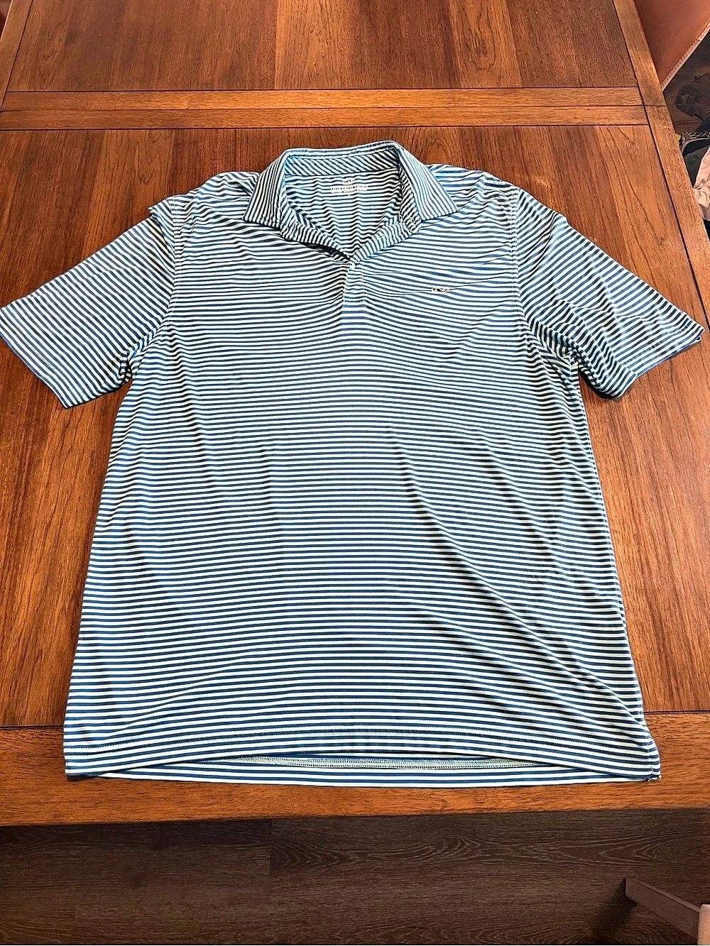 Vineyard Vines Stripe Sankaty Performance Polo Blue & White Large